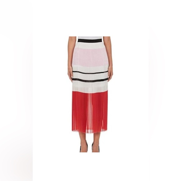 n/nicholas Color Block Pleated Midi Skirt - Picture 1 of 8